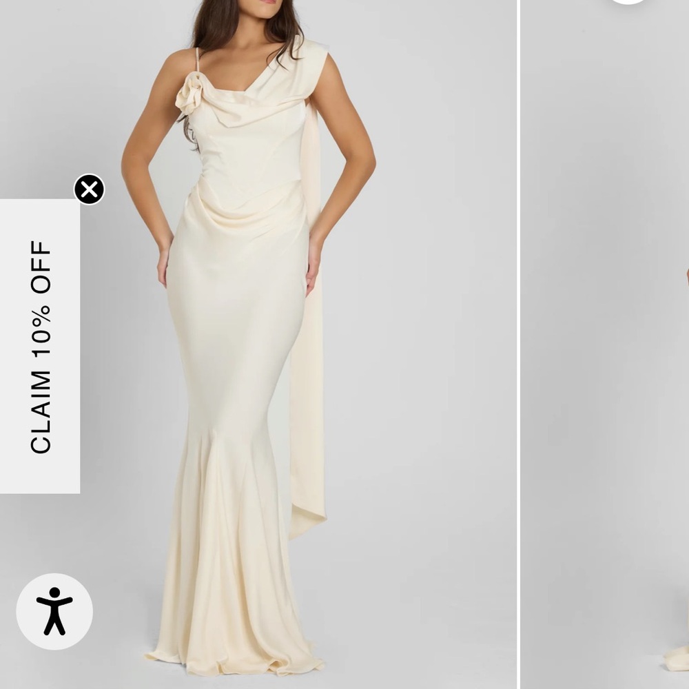 LEAU Celine Corset Drape Satin Gown